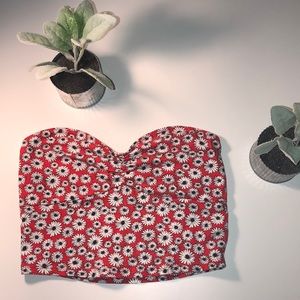 Red Tub Top with flowers